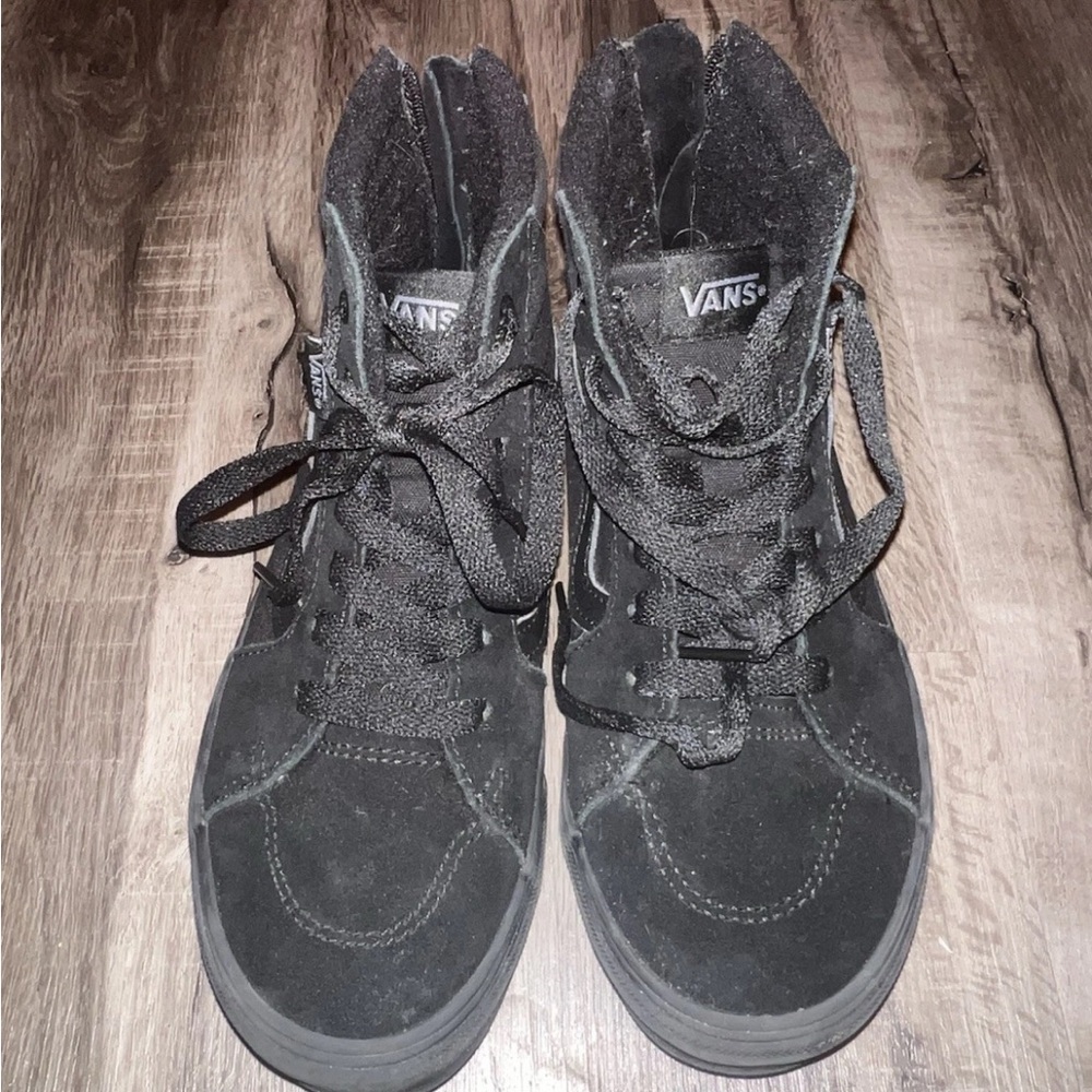 Vans Boys Black High-Top Suede Sneakers